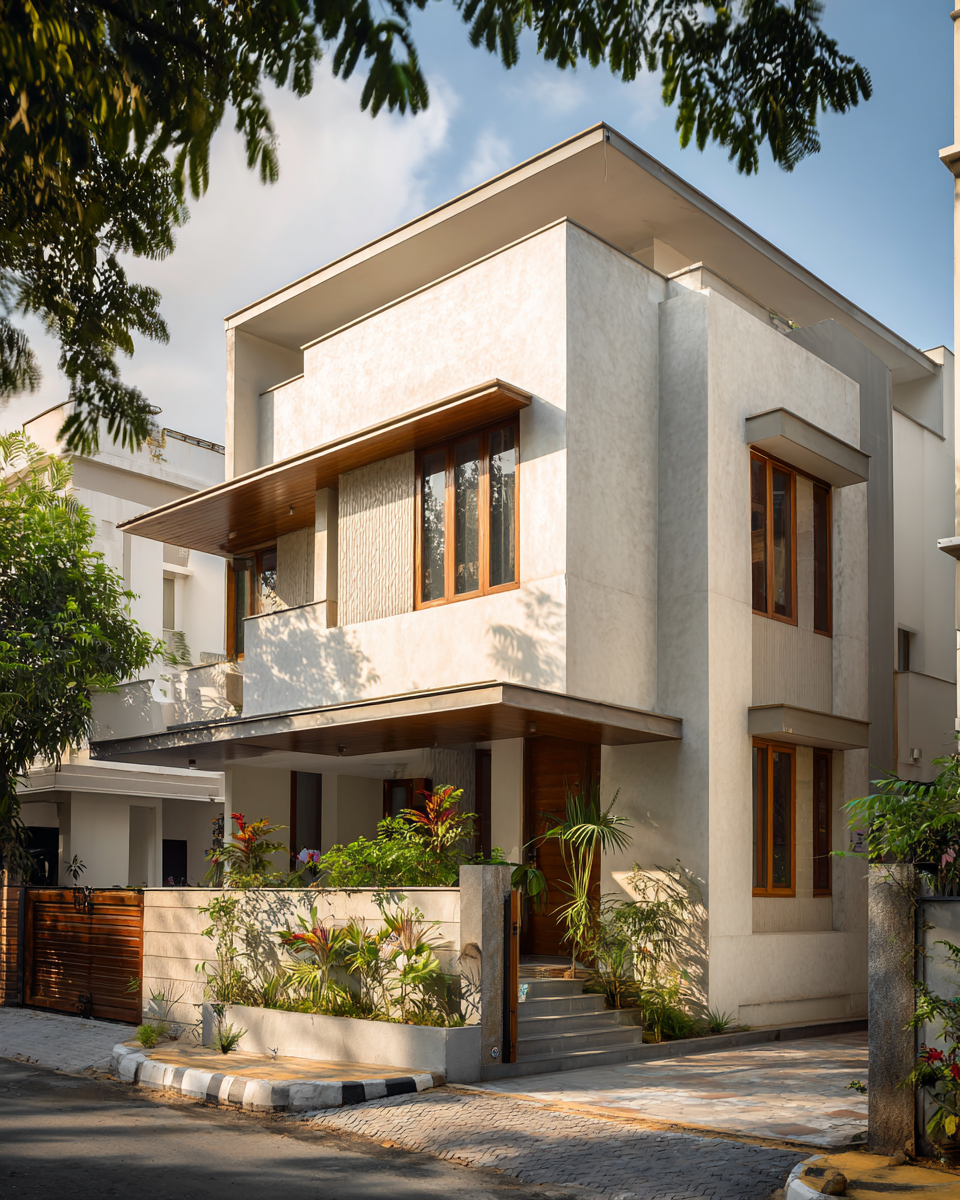 Interior project with warm, layered materiality
